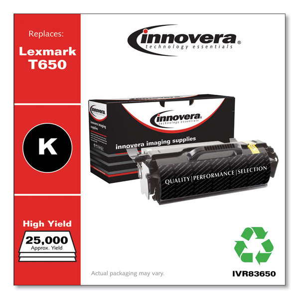 Innovera® Remanufactured Black Toner, Replacement for T650H21A, 25,000 Page-Yield (IVR83650) Each