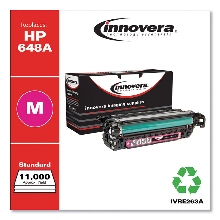 Innovera® Remanufactured Magenta Toner, Replacement for 648A (CE263A), 11,000 Page-Yield (IVRE263A) Each