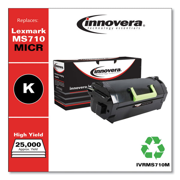 Innovera® Remanufactured Black High-Yield MICR Toner, Replacement for MS710M (52D0HA0), 25,000 Page-Yield (IVRMS710M) Each