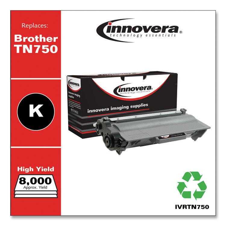 Innovera® Remanufactured Black High-Yield Toner, Replacement for TN750, 8,000 Page-Yield (IVRTN750) Each