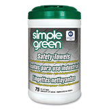 Simple Green® Safety Towels, 1-Ply, 10 x 11.75, White, Unscented, 75/Canister, 6 Canisters/Carton (SMP13351CT)