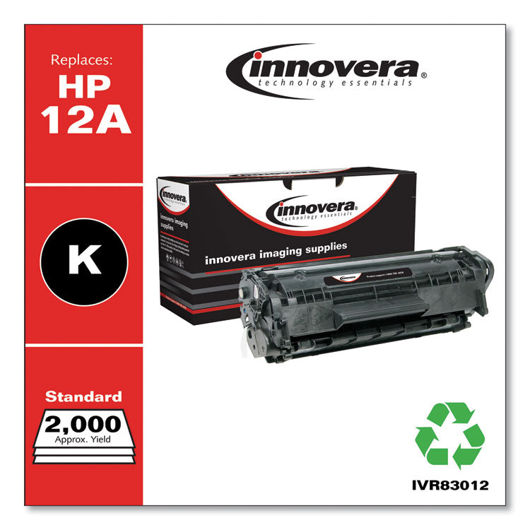 Innovera® Remanufactured Black Toner, Replacement for 12A (Q2612A), 2,000 Page-Yield (IVR83012) Each