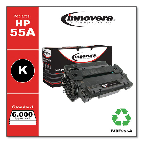 Innovera® Remanufactured Black Toner, Replacement for 55A (CE255A), 6,000 Page-Yield (IVRE255A) Each