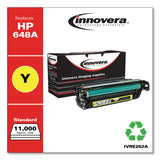 Innovera® Remanufactured Yellow Toner, Replacement for 648A (CE262A), 11,000 Page-Yield (IVRE262A) Each