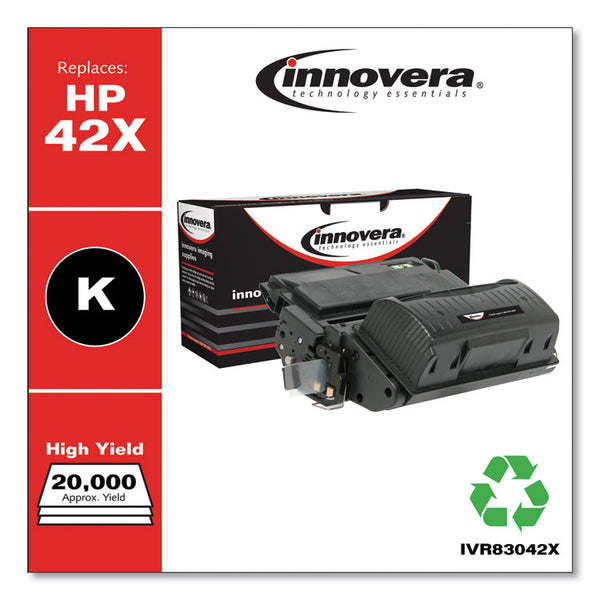 Innovera® Remanufactured Black High-Yield Toner, Replacement for 42X (Q5942X), 20,000 Page-Yield (IVR83042X)