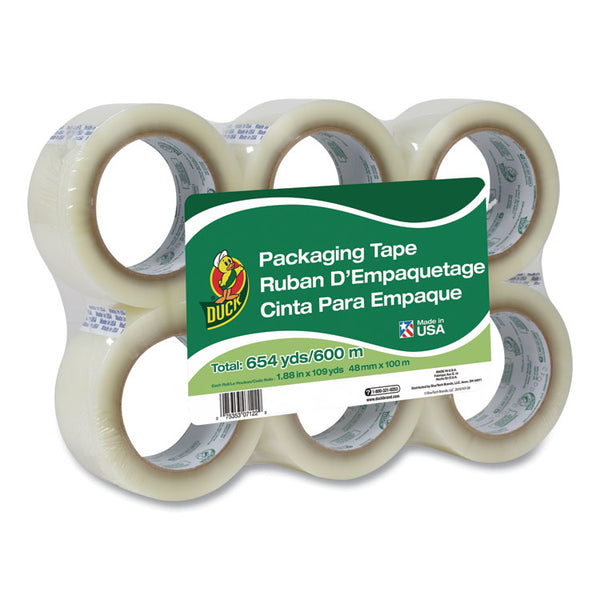 Duck® Commercial Grade Packaging Tape, 3" Core, 1.88" x 109 yds, Clear, 6/Pack (DUC240054)
