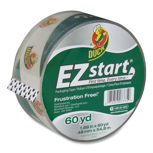 Duck® EZ Start Premium Packaging Tape, 3" Core, 1.88" x 60 yds, Clear (DUCCS60C)
