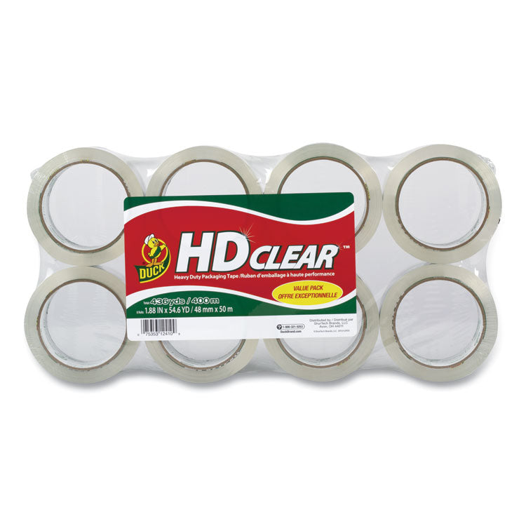 Duck® Heavy-Duty Carton Packaging Tape, 3" Core, 1.88" x 55 yds, Clear, 8/Pack (DUC282195) Pack of 8