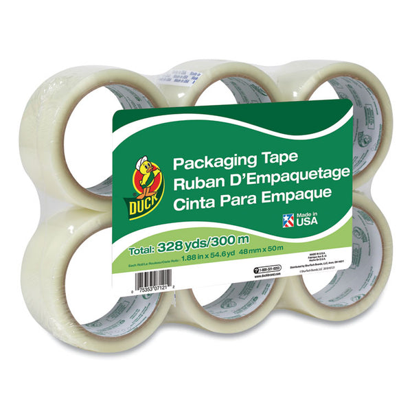 Duck® Commercial Grade Packaging Tape, 3" Core, 1.88" x 55 yds, Clear, 6/Pack (DUC240053)