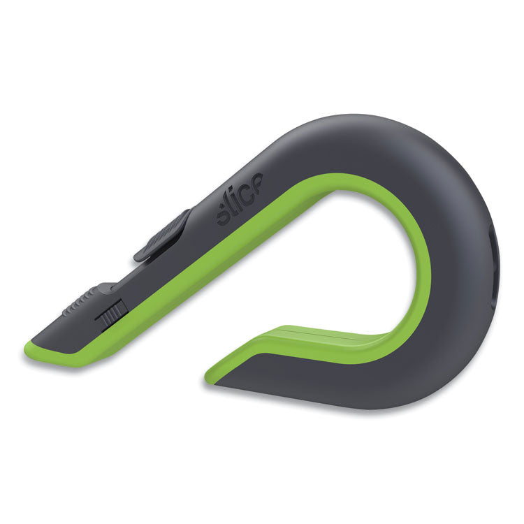 slice® Box Cutters, Double Sided, Replaceable, 1.29" Stainless Steel Blade, 7" Nylon Handle, Gray/Green (SLI10503) Each