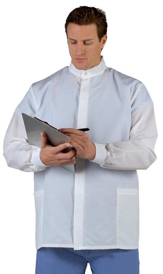 Fluid-Resistant Unisex Short Barrier Lab Coat, White, Size L, 1/EA  (6602BQWL) Each