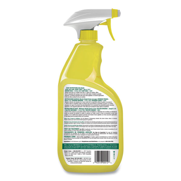 Simple Green® Industrial Cleaner and Degreaser, Concentrated, Lemon, 24 oz Spray Bottle, 12/Carton (SMP14002)