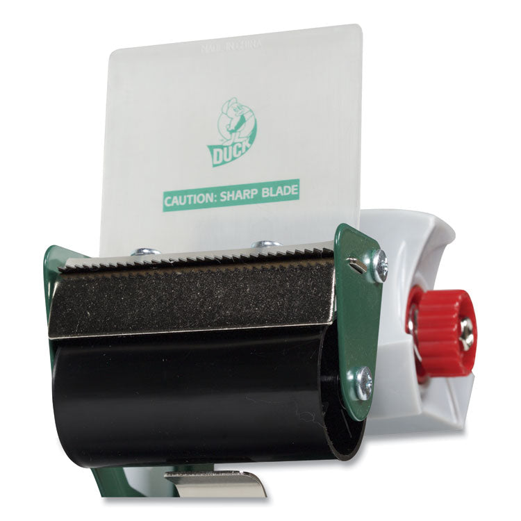 Duck® Extra-Wide Packaging Tape Dispenser, 3" Core, For Rolls Up to 3" x 54.6 yds, Green (DUC1064012) Each