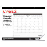 Universal® Desk Pad Calendar, 22 x 17, White Sheets, Black Binding, Clear Corners, 12-Month (Jan to Dec): 2025 (UNV71002)