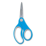 Westcott® Soft Handle Kids Scissors, Pointed Tip, 5" Long, 1.75" Cut Length, Assorted Straight Handles, 12/Pack (ACM15972) Pack of 12