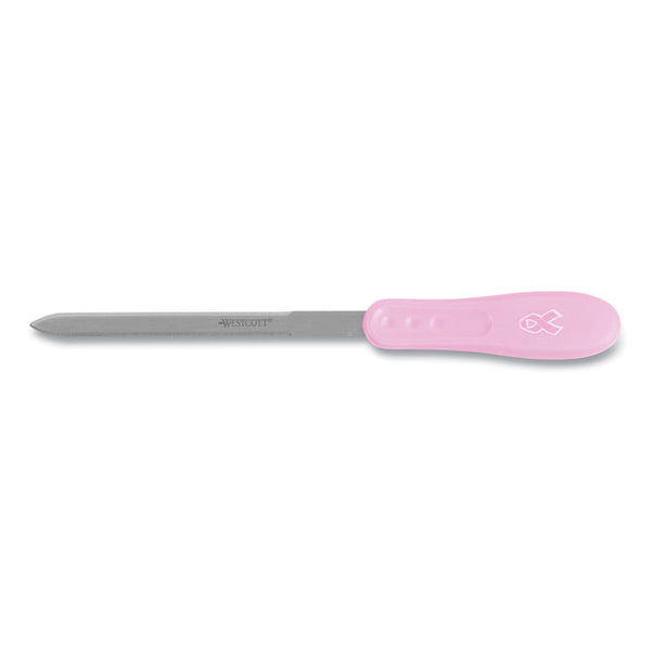 Westcott® Pink Ribbon Stainless Steel Letter Opener, 9", Pink (ACM15424) Each