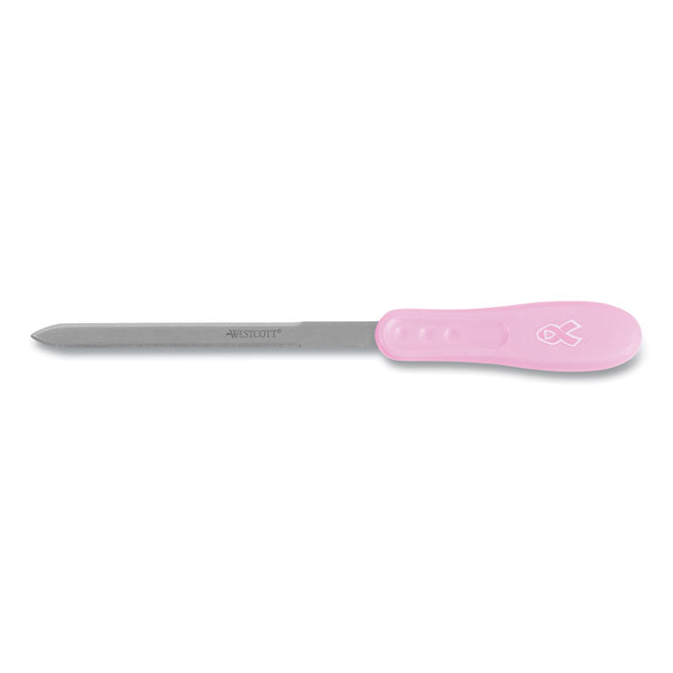 Westcott® Pink Ribbon Stainless Steel Letter Opener, 9", Pink (ACM15424) Each