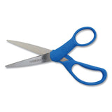 Westcott Preferred Line Stainless Steel Scissors, 7" Long, 3.25" Cut Length, Blue Offset Handle (ACM43217) Each