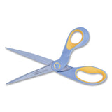 Westcott® ExtremEdge Titanium Bent Scissors, 9" Long, 4.5" Cut Length, Gray/Yellow Offset Handle (ACM14669)