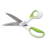 Westcott® CarboTitanium Bonded Scissors, 9" Long, 4.5" Cut Length, White/Green Bent Handle (ACM16445) Each