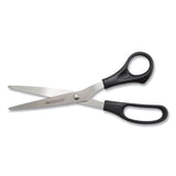 Westcott® All Purpose Stainless Steel Scissors, 8" Long, 3.5" Cut Length, Black Straight Handle (ACM16907) Pack of 3