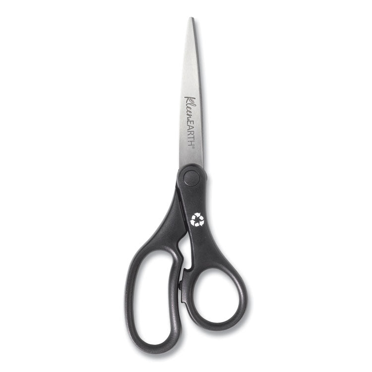 Westcott® KleenEarth Basic Plastic Handle Scissors, 8" Long, 3.25" Cut Length, Black Straight Handle (ACM15583) Each