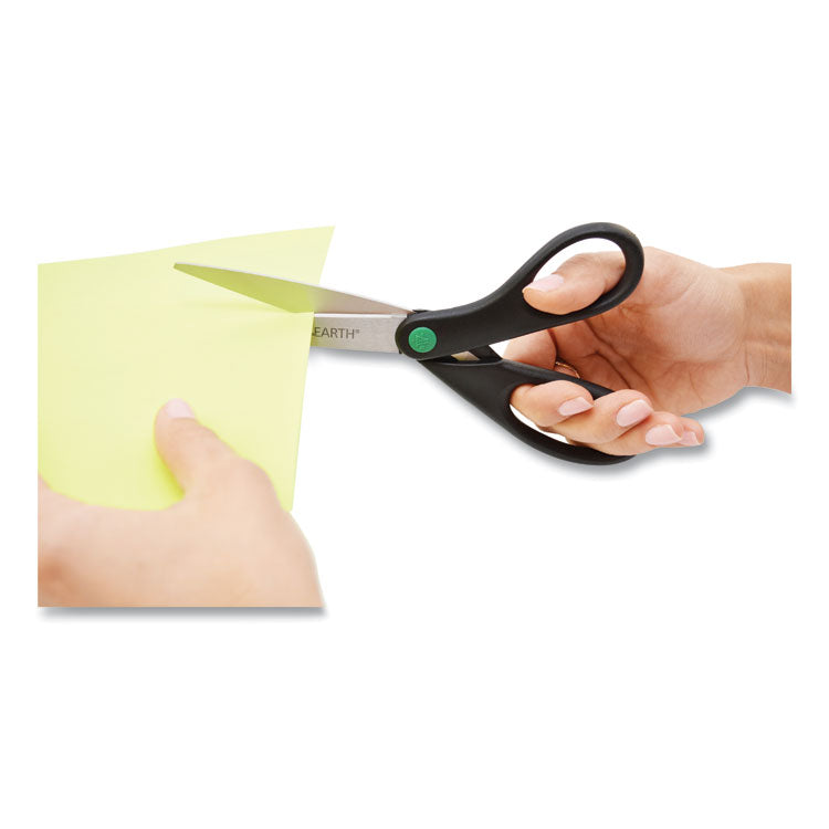 Westcott® KleenEarth Scissors, 8" Long, 3.25" Cut Length, Black Straight Handles, 2/Pack (ACM15179) Pack of 2