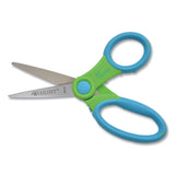 Westcott® Ultra Soft Handle Scissors w/Antimicrobial Protection, Pointed Tip, 5" Long, 2" Cut Length, Randomly Assorted Straight Handle (ACM14597)