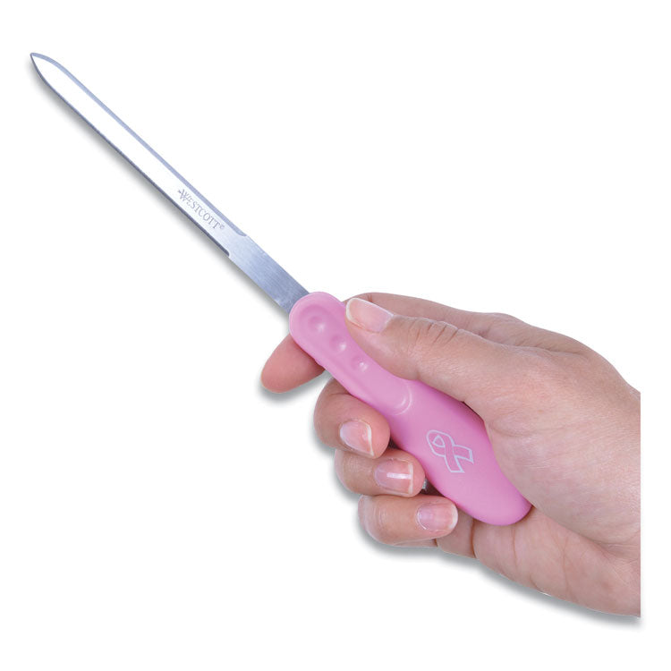 Westcott® Pink Ribbon Stainless Steel Letter Opener, 9", Pink (ACM15424) Each