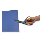 Westcott® Titanium Bonded Scissors, 8" Long, 3.5" Cut Length, Gray/Yellow Offset Handle (ACM13731)