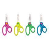 Westcott® Kids' Scissors with Antimicrobial Protection, Rounded Tip, 5" Long, 2" Cut Length, Assorted Straight Handles, 12/Pack (ACM14871) Pack of 12