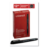 Universal™ Pen-Style Permanent Marker, Fine Bullet Tip, Black, Dozen (UNV07071) Case of 12