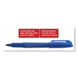 Universal™ Pen-Style Permanent Marker, Fine Bullet Tip, Blue, Dozen (UNV07073) Dozen