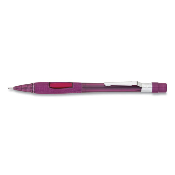 Pentel® Quicker Clicker Mechanical Pencil, 0.9 mm, HB (#2), Black Lead, Transparent Burgundy Barrel (PENPD349TB)