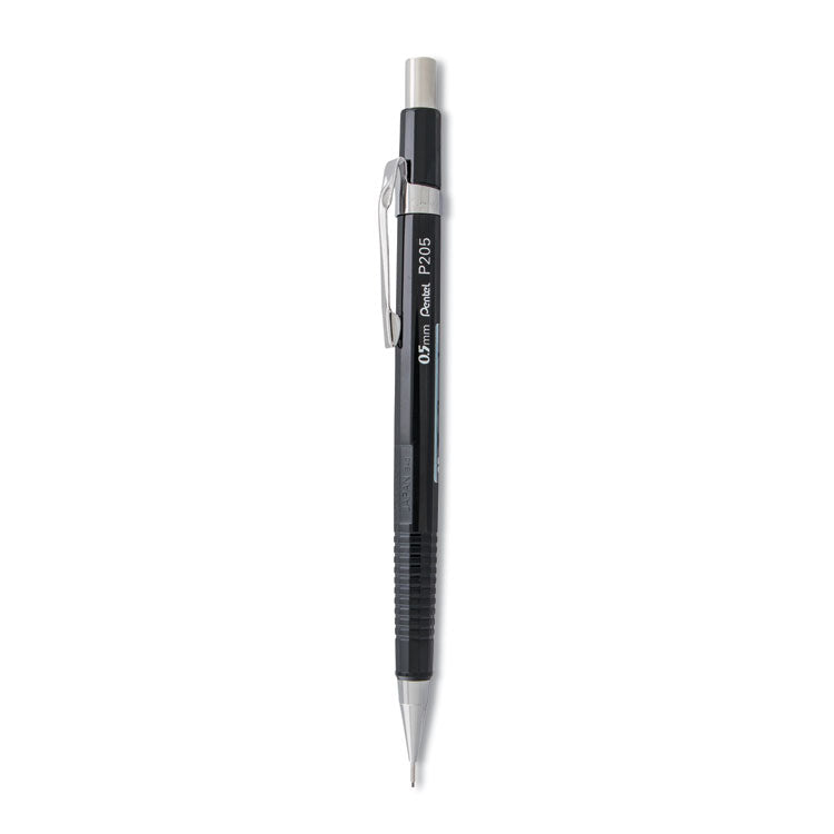 Pentel® Sharp Mechanical Pencil, 0.5 mm, HB (#2), Black Lead, Black Barrel (PENP205A) Each