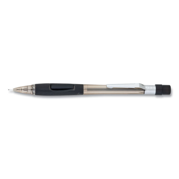 Pentel® Quicker Clicker Mechanical Pencil, 0.5 mm, HB (#2), Black Lead, Smoke/Black Barrel (PENPD345TA)