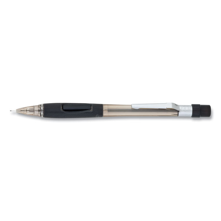 Pentel® Quicker Clicker Mechanical Pencil, 0.5 mm, HB (#2), Black Lead, Smoke/Black Barrel (PENPD345TA) Each