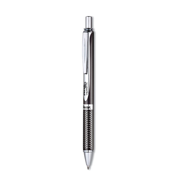 Pentel® EnerGel Alloy RT Gel Pen, Retractable, Medium 0.7 mm, Black Ink, Black Barrel (PENBL407AA)