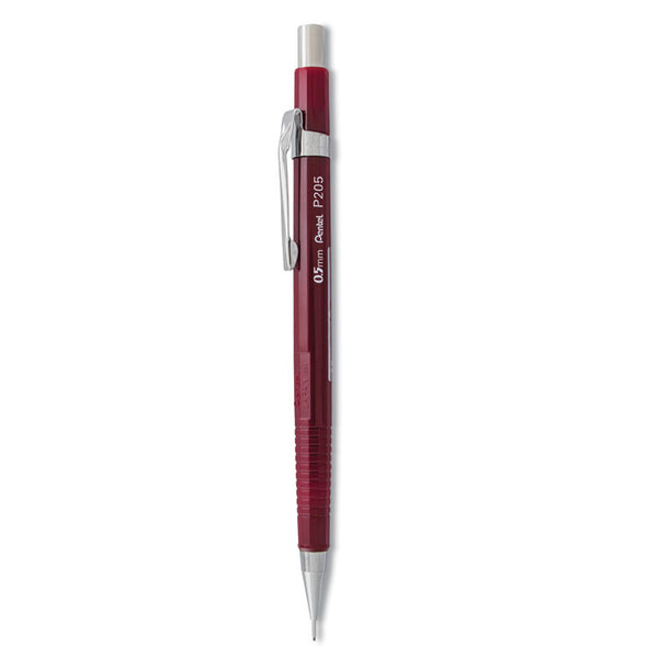 Pentel® Sharp Mechanical Pencil, 0.5 mm, HB (#2), Black Lead, Burgundy Barrel (PENP205B) Each