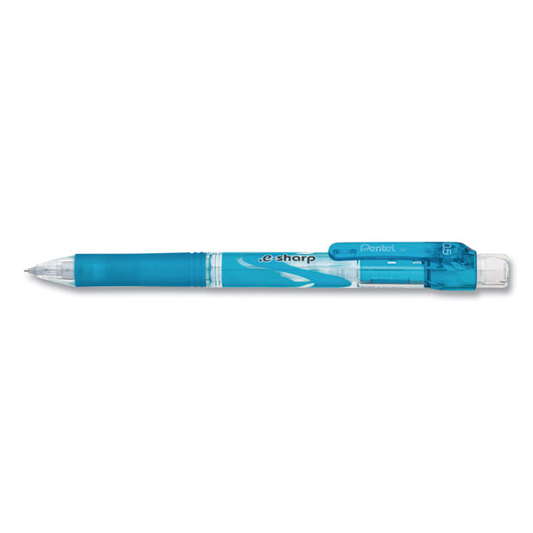 Pentel® .e-Sharp Mechanical Pencil, 0.5 mm, HB (#2), Black Lead, Sky Blue Barrel, Dozen (PENAZ125S)