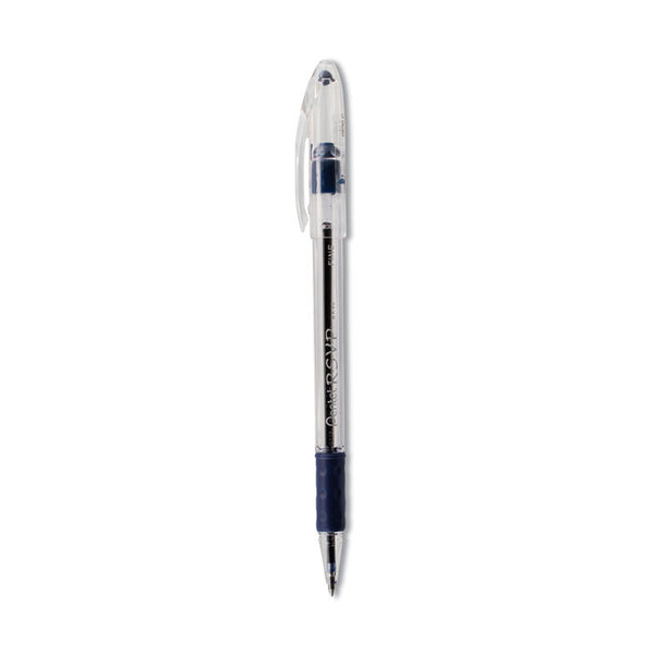 Pentel® R.S.V.P. Ballpoint Pen, Stick, Fine 0.7 mm, Blue Ink, Clear/Blue Barrel, Dozen (PENBK90C)