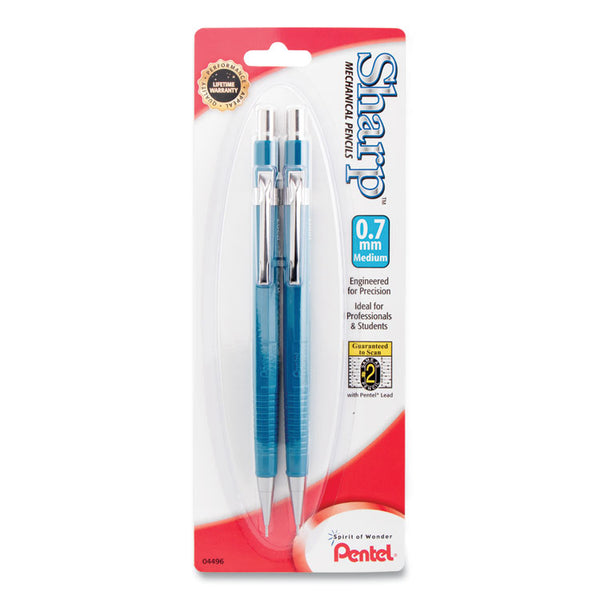 Pentel® Sharp Mechanical Pencil, 0.7 mm, HB (#2), Black Lead, Blue Barrel, 2/Pack (PENP207BP2K6) Pack of 2