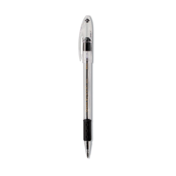 Pentel® R.S.V.P. Ballpoint Pen, Stick, Medium 1 mm, Black Ink, Clear/Black Barrel, Dozen (PENBK91A)