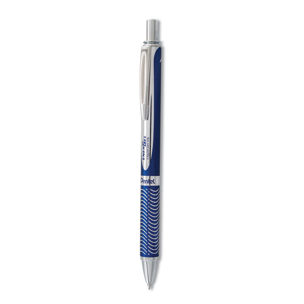 Pentel® EnerGel Alloy RT Gel Pen, Retractable, Medium 0.7 mm, Black Ink, Blue Barrel (PENBL407CA)