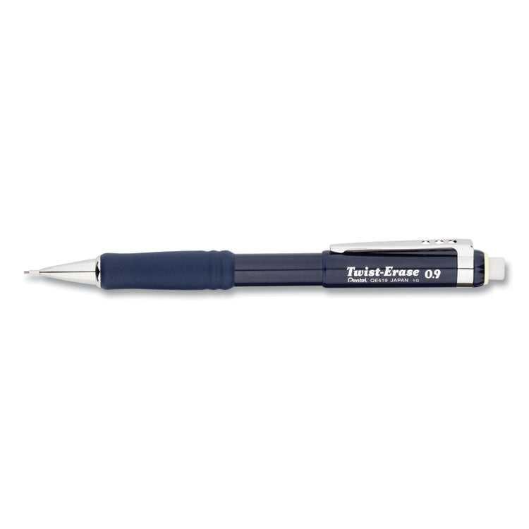 Pentel® Twist-Erase III Mechanical Pencil, 0.9 mm, HB (#2), Black Lead, Blue Barrel (PENQE519C) Each