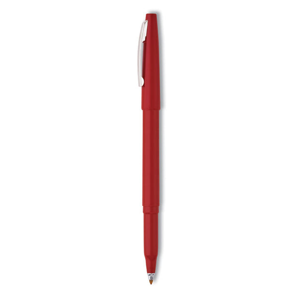 Pentel® Rolling Writer Roller Ball Pen, Stick, Medium 0.8 mm, Red Ink, Red Barrel, Dozen (PENR100B) 1 Dozen