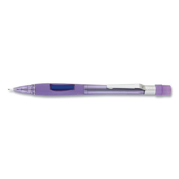 Pentel® Quicker Clicker Mechanical Pencil, 0.7 mm, HB (#2), Black Lead, Transparent Violet Barrel (PENPD347TV)