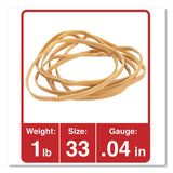 Universal® Rubber Bands, Size 33, 0.04" Gauge, Beige, 1 lb Box, 640/Pack (UNV00133)