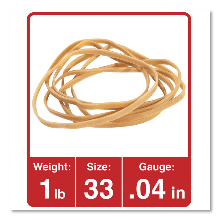 Universal® Rubber Bands, Size 33, 0.04" Gauge, Beige, 1 lb Box, 640/Pack (UNV00133)