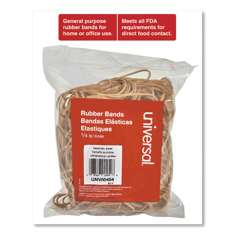 Universal® Rubber Bands, Size 54 (Assorted), Assorted Gauges, Beige, 4 oz Box (UNV00454) Each